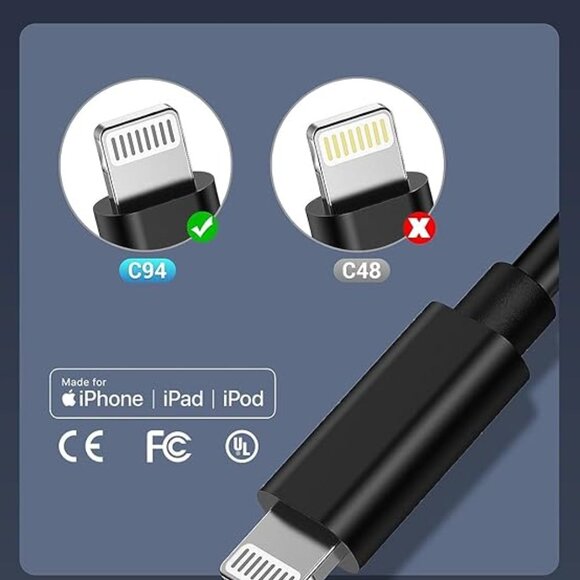 Quntis THREE Pack 3Feet black USB-C to Lightning Cables Brand New Sealed NWT - Picture 2 of 7